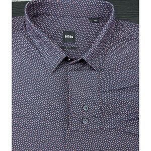 HUGO BOSS Performance B-ROAN L/S Button Up Shirt Purple Men's Size 4XL‎